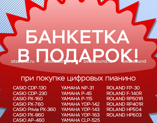 АКЦИЯ! Банкетка в подарок к электронному пианино!